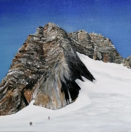 Ramsau gletsjer geschilderd door Hannie Hopster