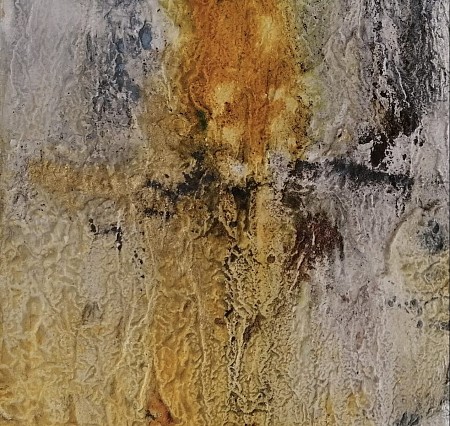 Uitbarsting geschilderd door Hannie Hopster